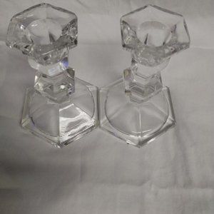 Val St. Lambert Lead Crystal Candle Holders